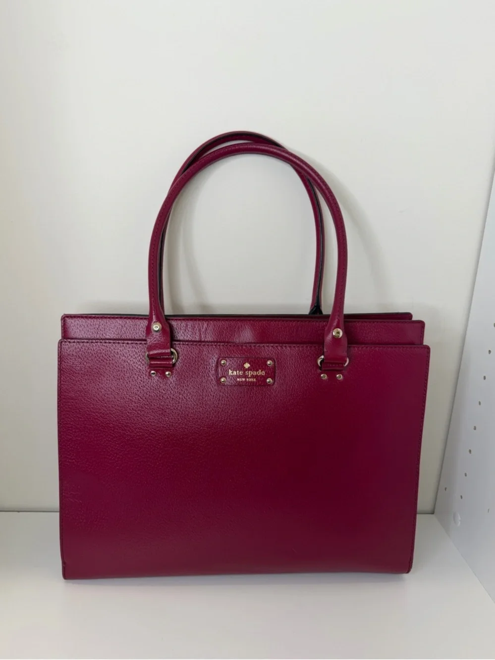 Kate Spade Wellesley Durham Magenta Leather Tote Satchel